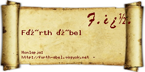 Fürth Ábel névjegykártya
