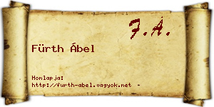 Fürth Ábel névjegykártya